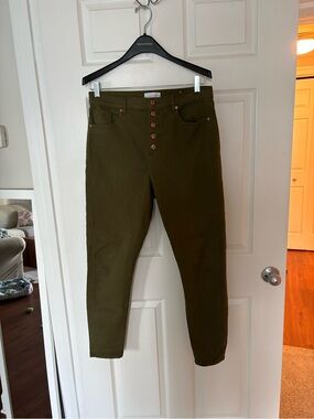 LOFT Olive Green High-Rise Skinny Jeans